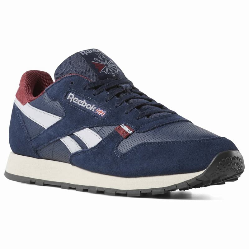 Tenisi Reebok Classic Leather Barbati Bleumarin/Rosii/Gri Romania VD7078TK